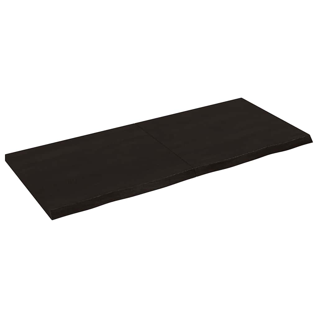 vidaXL Tischplatte Dunkelbraun 140x60x(2-4)cm Massivholz Eiche