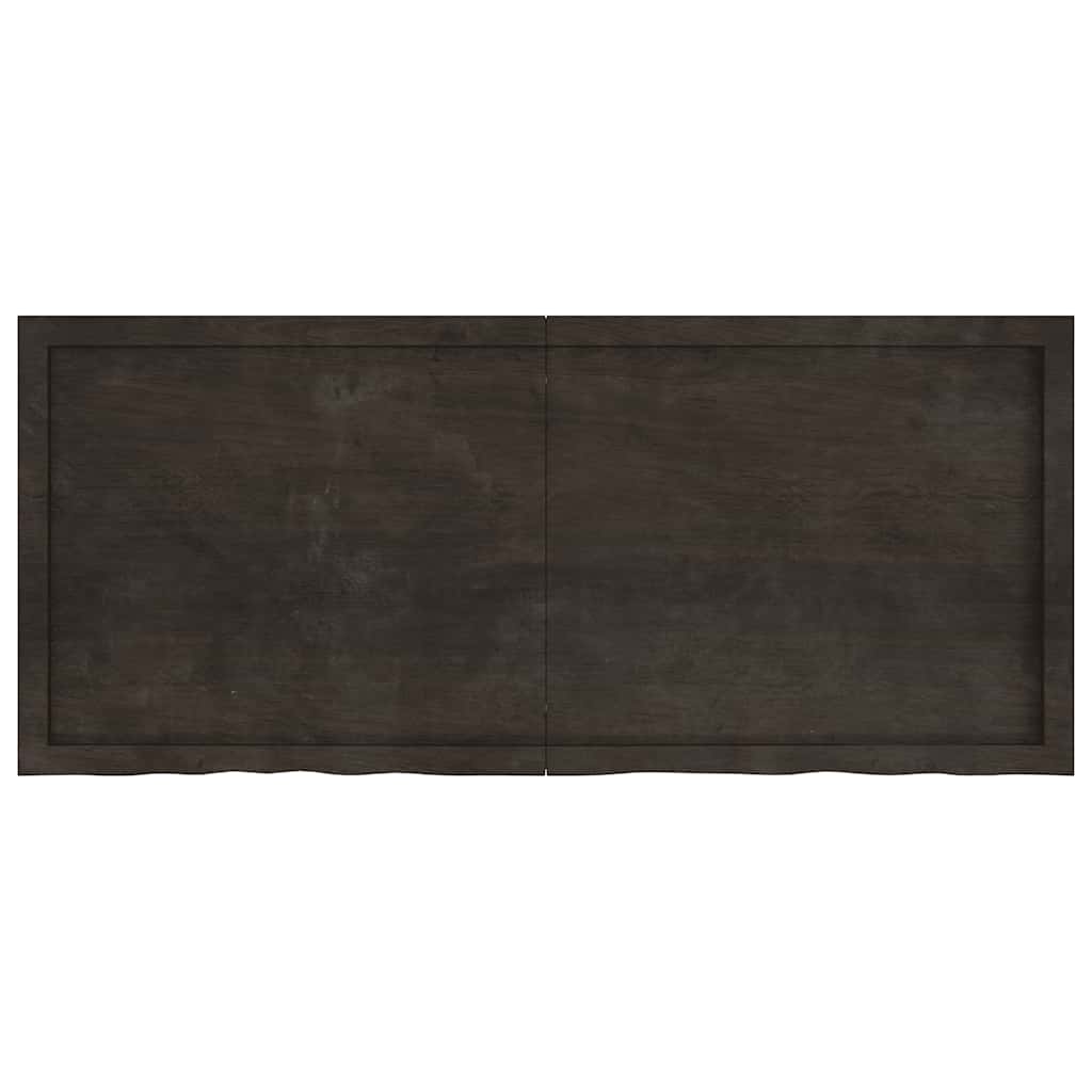 vidaXL Tischplatte Dunkelbraun 140x60x(2-4)cm Massivholz Eiche