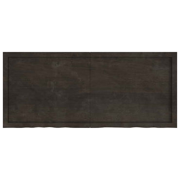 vidaXL Tischplatte Dunkelbraun 140x60x(2-4)cm Massivholz Eiche