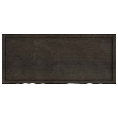 vidaXL Tischplatte Dunkelbraun 140x60x(2-4)cm Massivholz Eiche