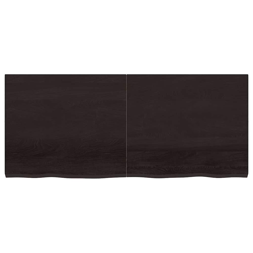 vidaXL Tischplatte Dunkelbraun 140x60x(2-4)cm Massivholz Eiche