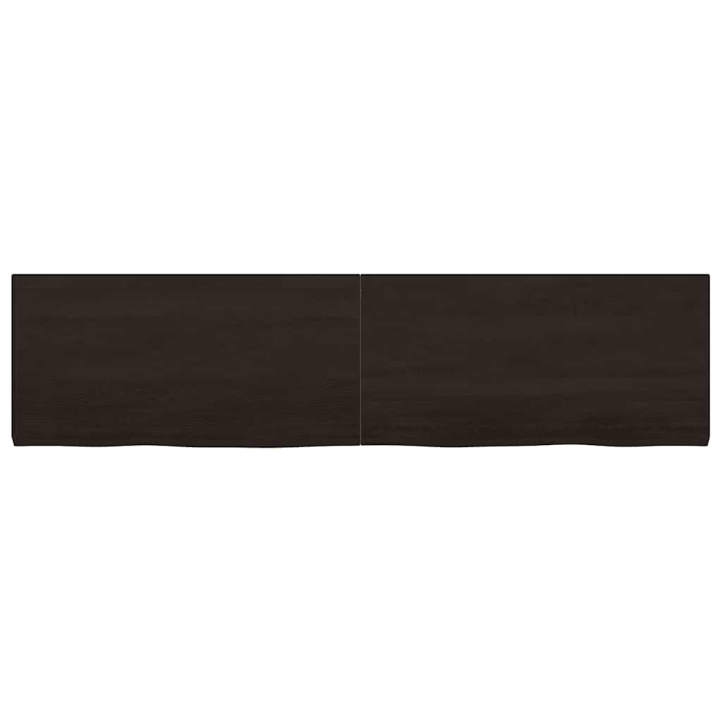 vidaXL Tischplatte Dunkelbraun 160x40x(2-4)cm Massivholz Eiche