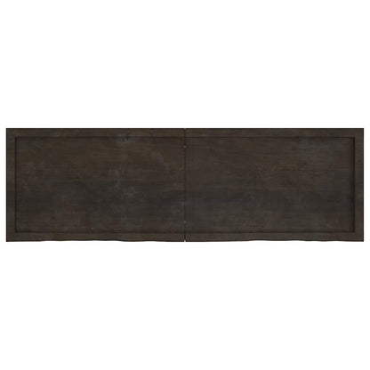 vidaXL Tischplatte Dunkelbraun 160x50x(2-4)cm Massivholz Eiche
