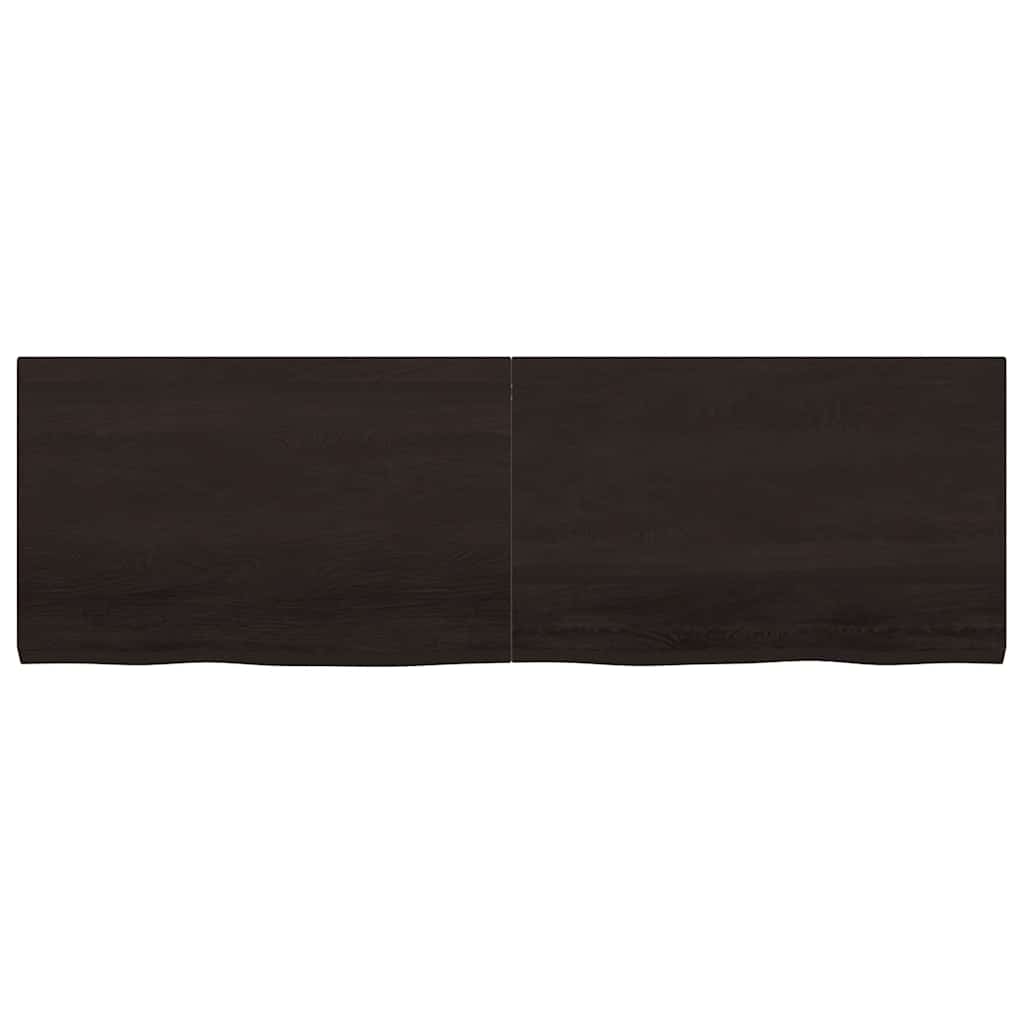 vidaXL Tischplatte Dunkelbraun 160x50x(2-4)cm Massivholz Eiche