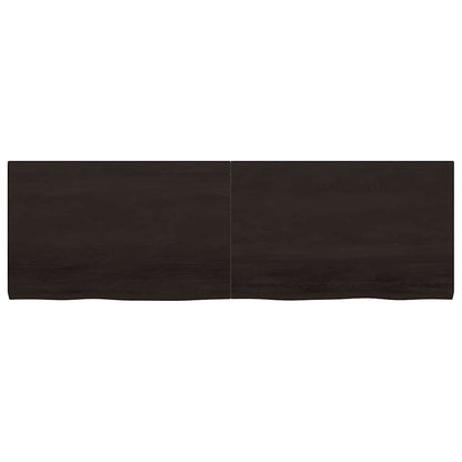 vidaXL Tischplatte Dunkelbraun 160x50x(2-4)cm Massivholz Eiche