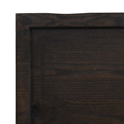 vidaXL Tischplatte Dunkelbraun 160x50x(2-4)cm Massivholz Eiche