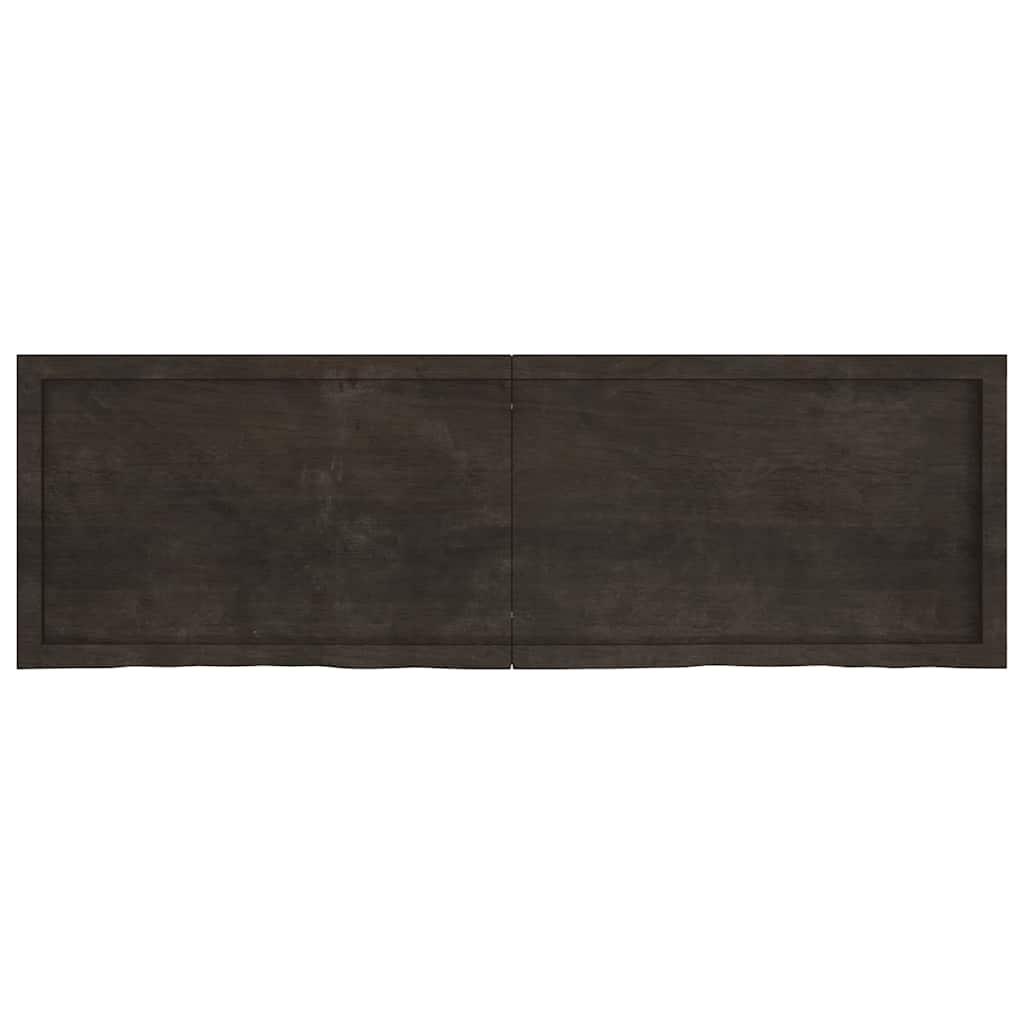 vidaXL Tischplatte Dunkelbraun 160x50x(2-6)cm Massivholz Eiche