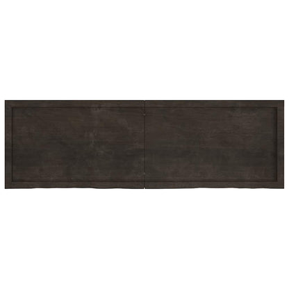vidaXL Tischplatte Dunkelbraun 160x50x(2-6)cm Massivholz Eiche