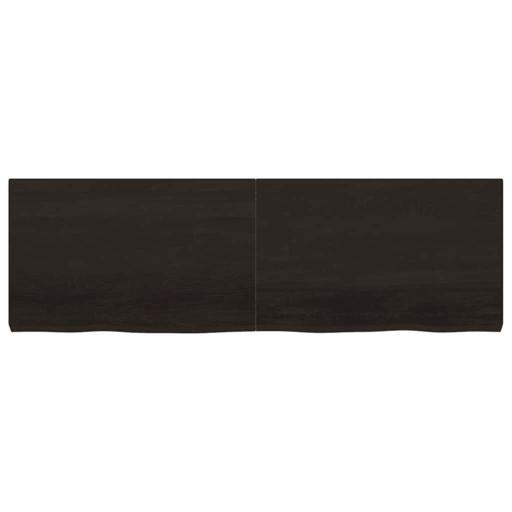 vidaXL Tischplatte Dunkelbraun 160x50x(2-6)cm Massivholz Eiche