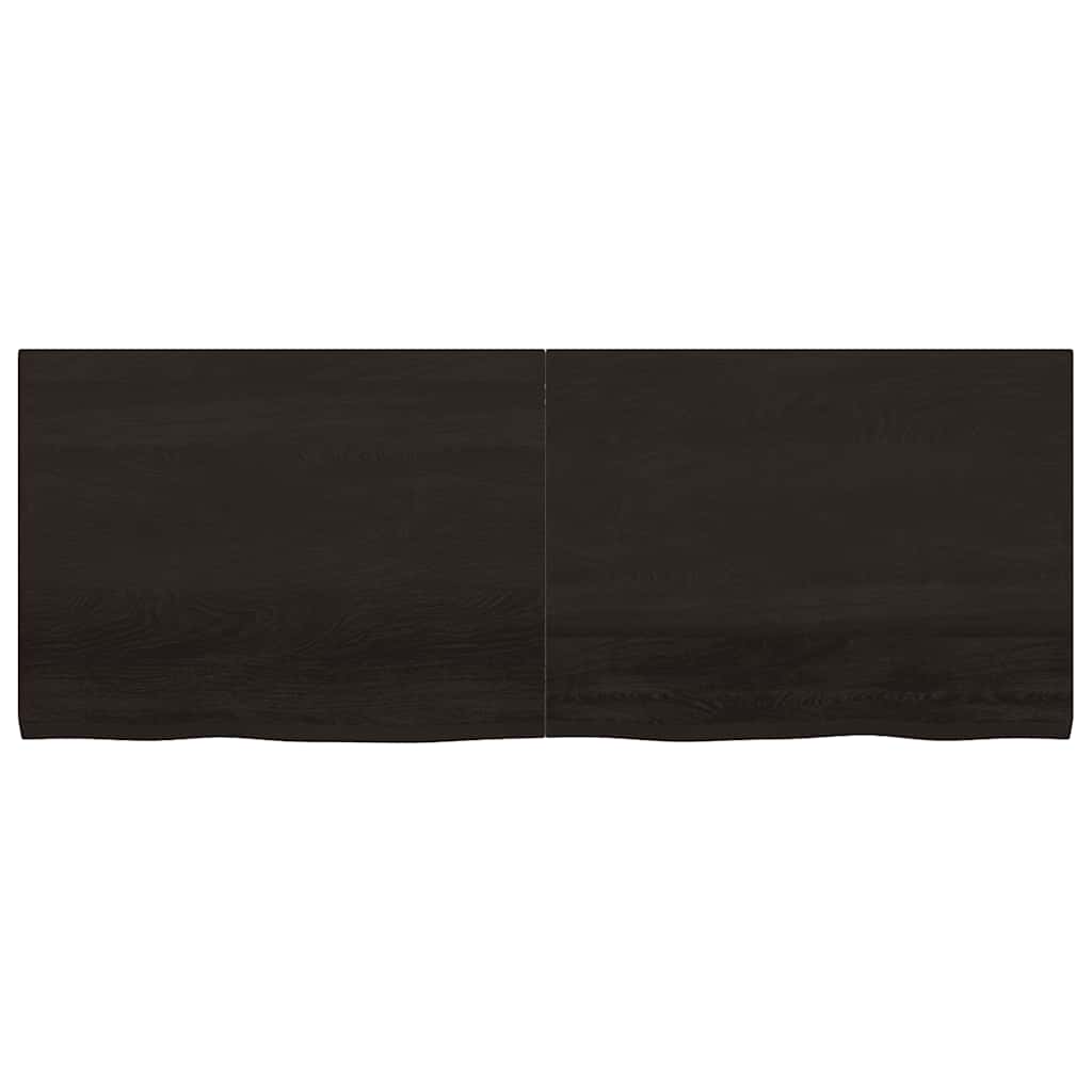 vidaXL Tischplatte Dunkelbraun 160x60x(2-4)cm Massivholz Eiche