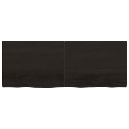 vidaXL Tischplatte Dunkelbraun 160x60x(2-4)cm Massivholz Eiche