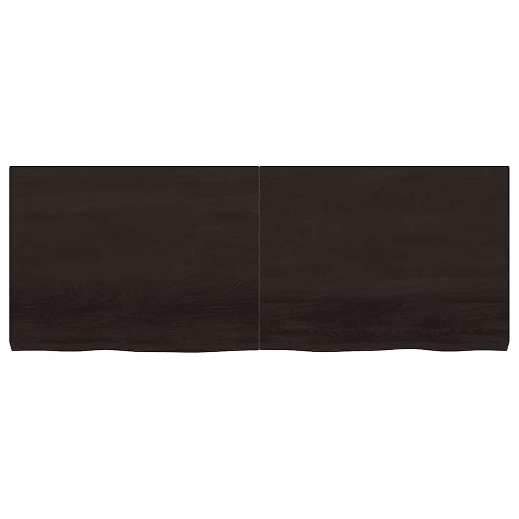 vidaXL Tischplatte Dunkelbraun 160x60x(2-6)cm Massivholz Eiche