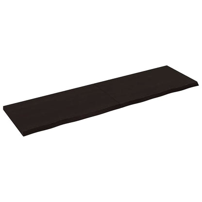 vidaXL Tischplatte Dunkelbraun 180x50x(2-4)cm Massivholz Eiche