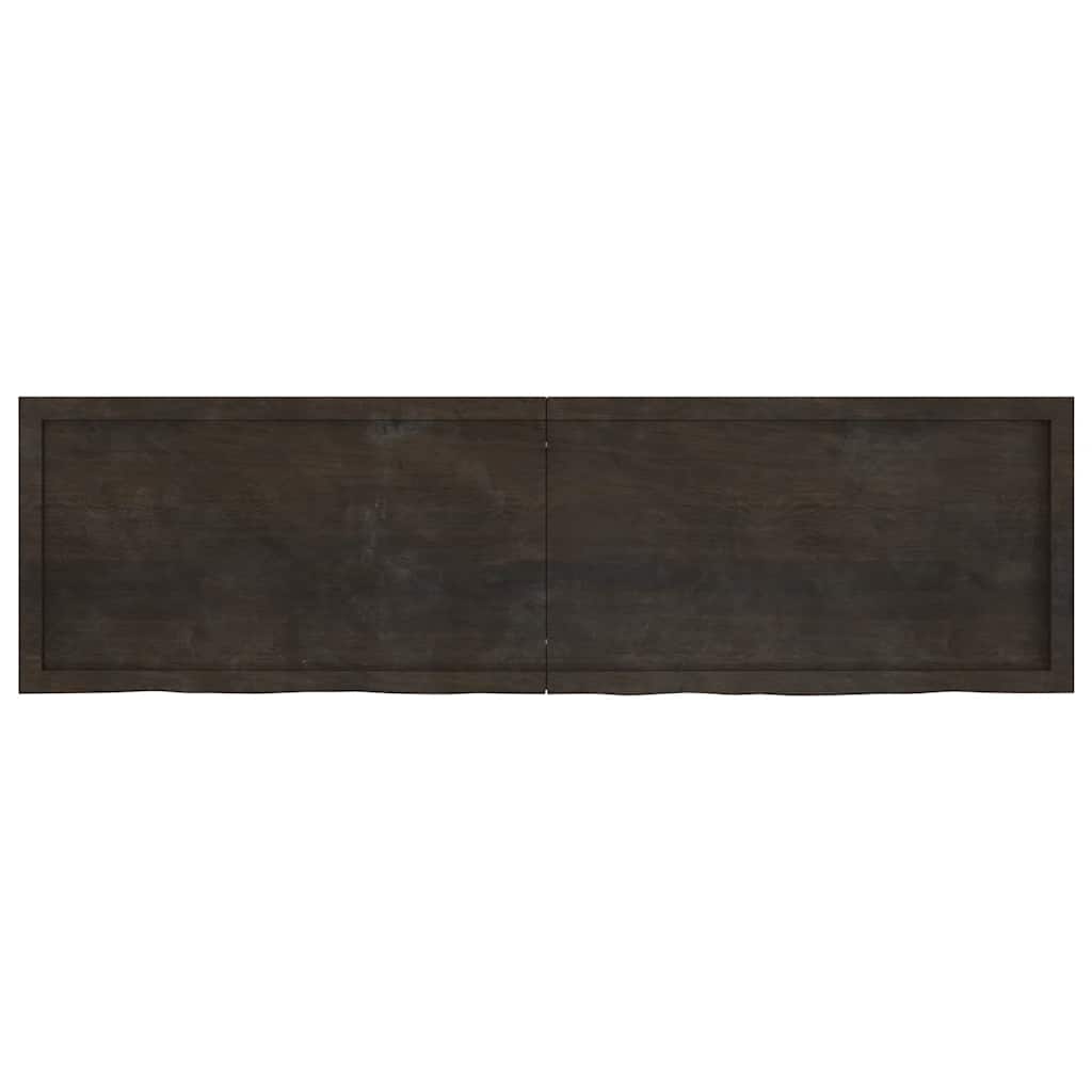 vidaXL Tischplatte Dunkelbraun 180x50x(2-4)cm Massivholz Eiche