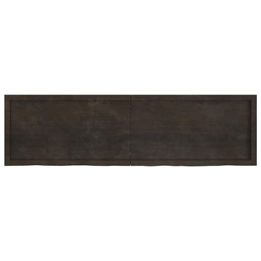 vidaXL Tischplatte Dunkelbraun 180x50x(2-4)cm Massivholz Eiche