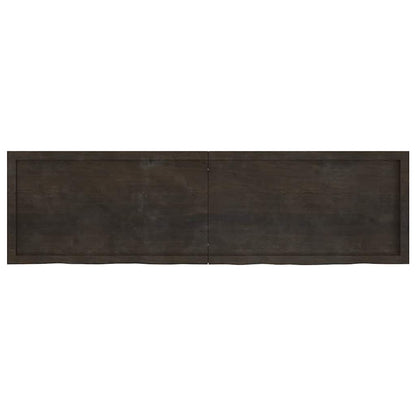 vidaXL Tischplatte Dunkelbraun 180x50x(2-4)cm Massivholz Eiche