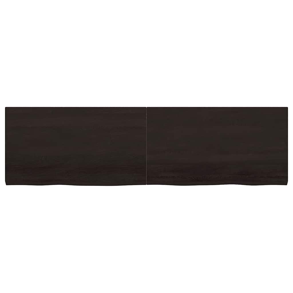 vidaXL Tischplatte Dunkelbraun 180x50x(2-4)cm Massivholz Eiche