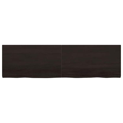 vidaXL Tischplatte Dunkelbraun 180x50x(2-4)cm Massivholz Eiche