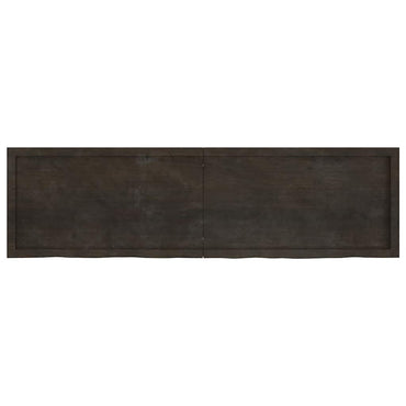 vidaXL Tischplatte Dunkelbraun 180x50x(2-6)cm Massivholz Eiche