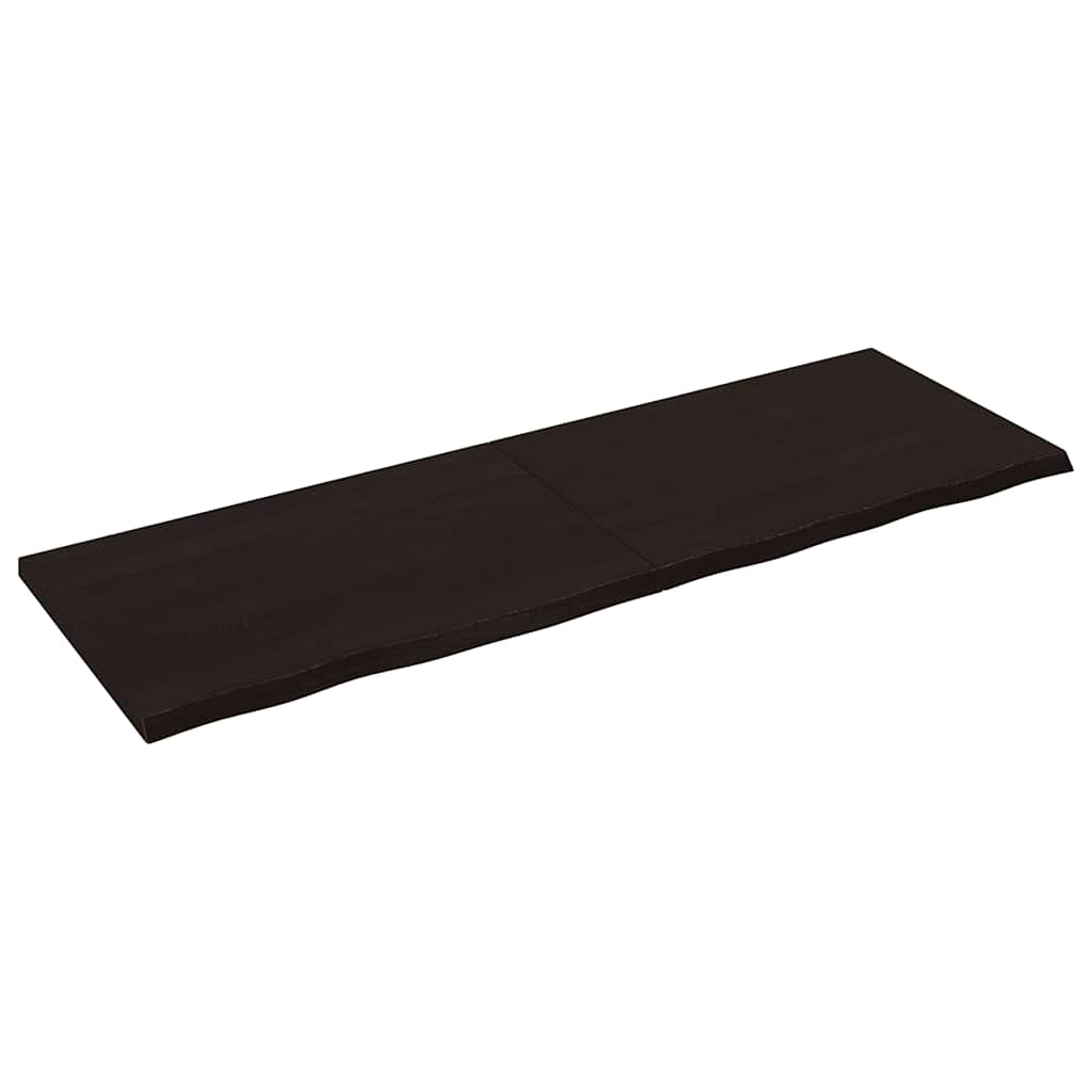 vidaXL Tischplatte Dunkelbraun 180x60x(2-4)cm Massivholz Eiche