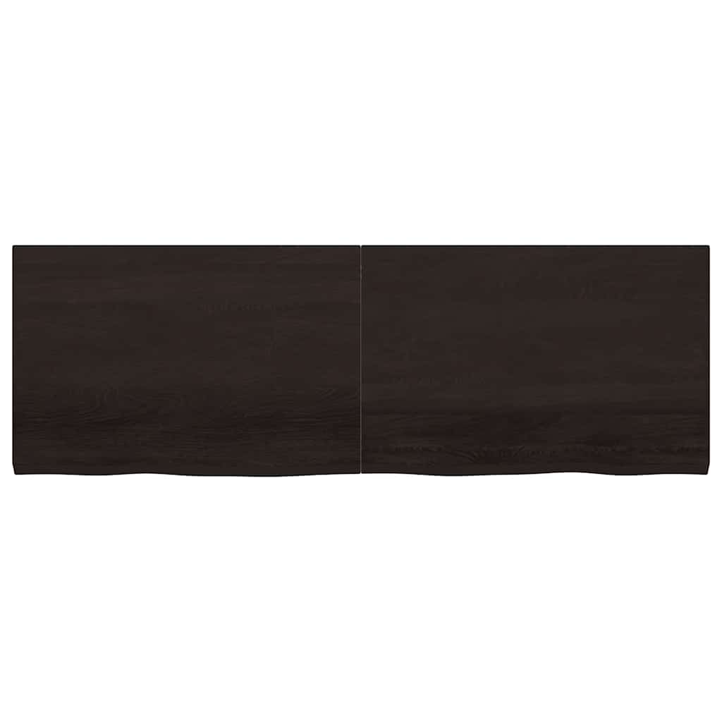 vidaXL Tischplatte Dunkelbraun 180x60x(2-4)cm Massivholz Eiche