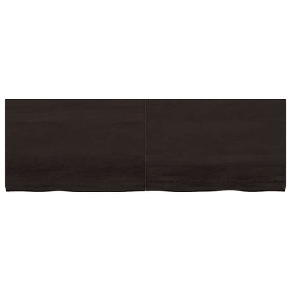 vidaXL Tischplatte Dunkelbraun 180x60x(2-4)cm Massivholz Eiche