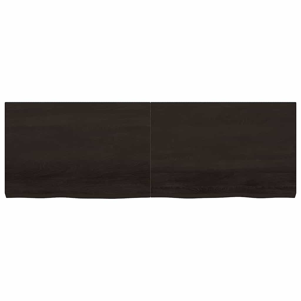 vidaXL Tischplatte Dunkelbraun 180x60x(2-6)cm Massivholz Eiche
