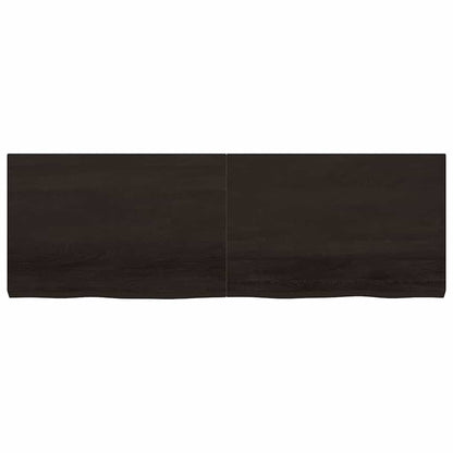 vidaXL Tischplatte Dunkelbraun 180x60x(2-6)cm Massivholz Eiche