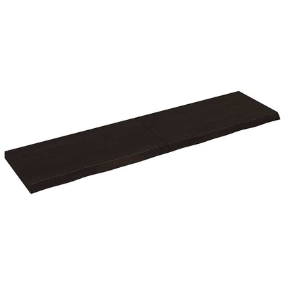 vidaXL Plateau de table Marron foncé 200x50x(2-6)cm Chêne massif