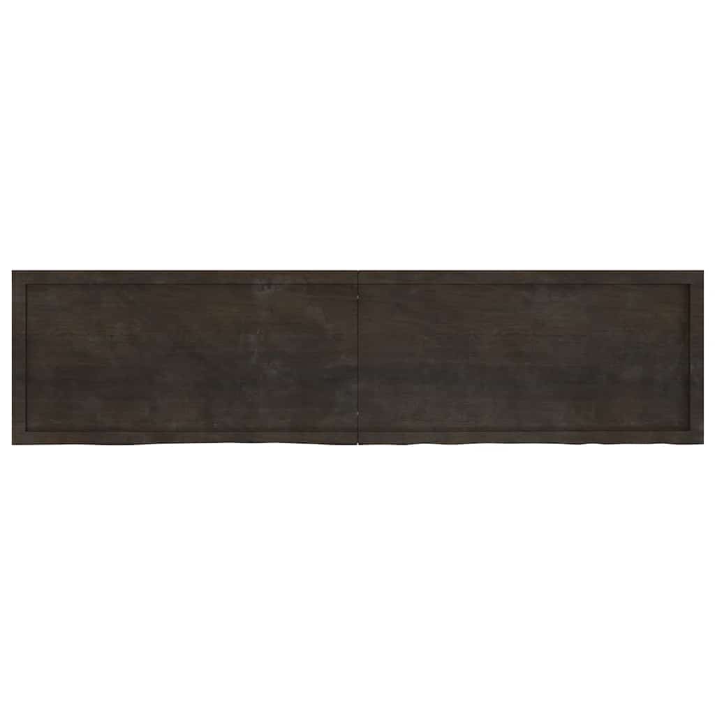 vidaXL Plateau de table Marron foncé 200x50x(2-6)cm Chêne massif