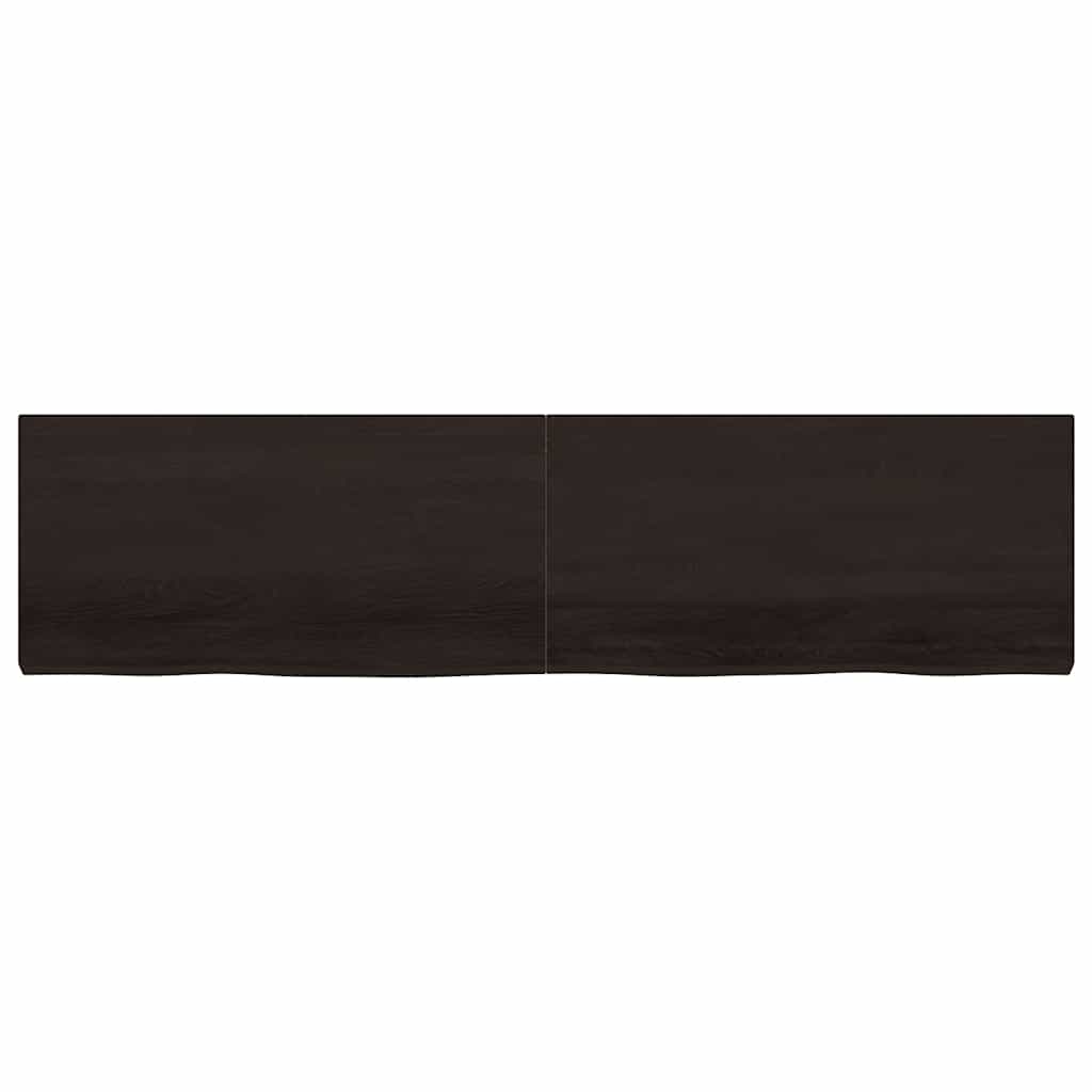 vidaXL Plateau de table Marron foncé 200x50x(2-6)cm Chêne massif