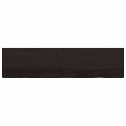 vidaXL Plateau de table Marron foncé 200x50x(2-6)cm Chêne massif
