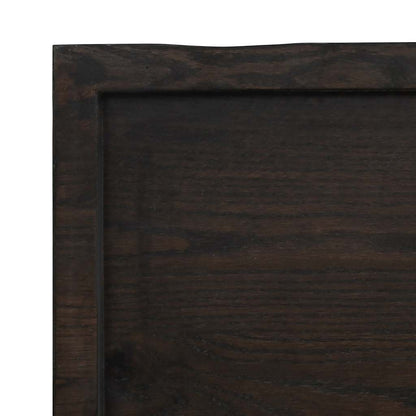 vidaXL Plateau de table Marron foncé 200x50x(2-6)cm Chêne massif
