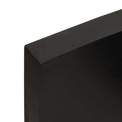 vidaXL Plateau de table Marron foncé 200x50x(2-6)cm Chêne massif