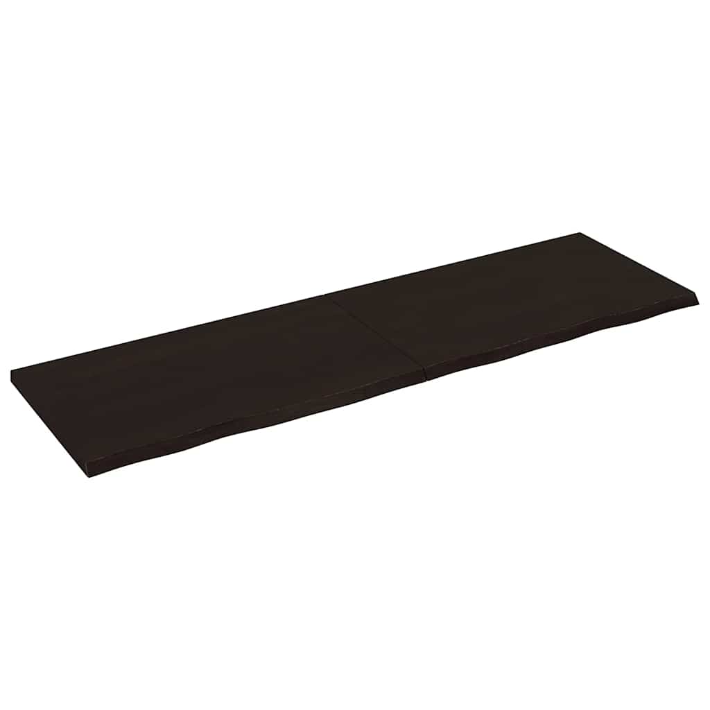 vidaXL Plateau de table Marron foncé 200x60x(2-4) cm Chêne massif