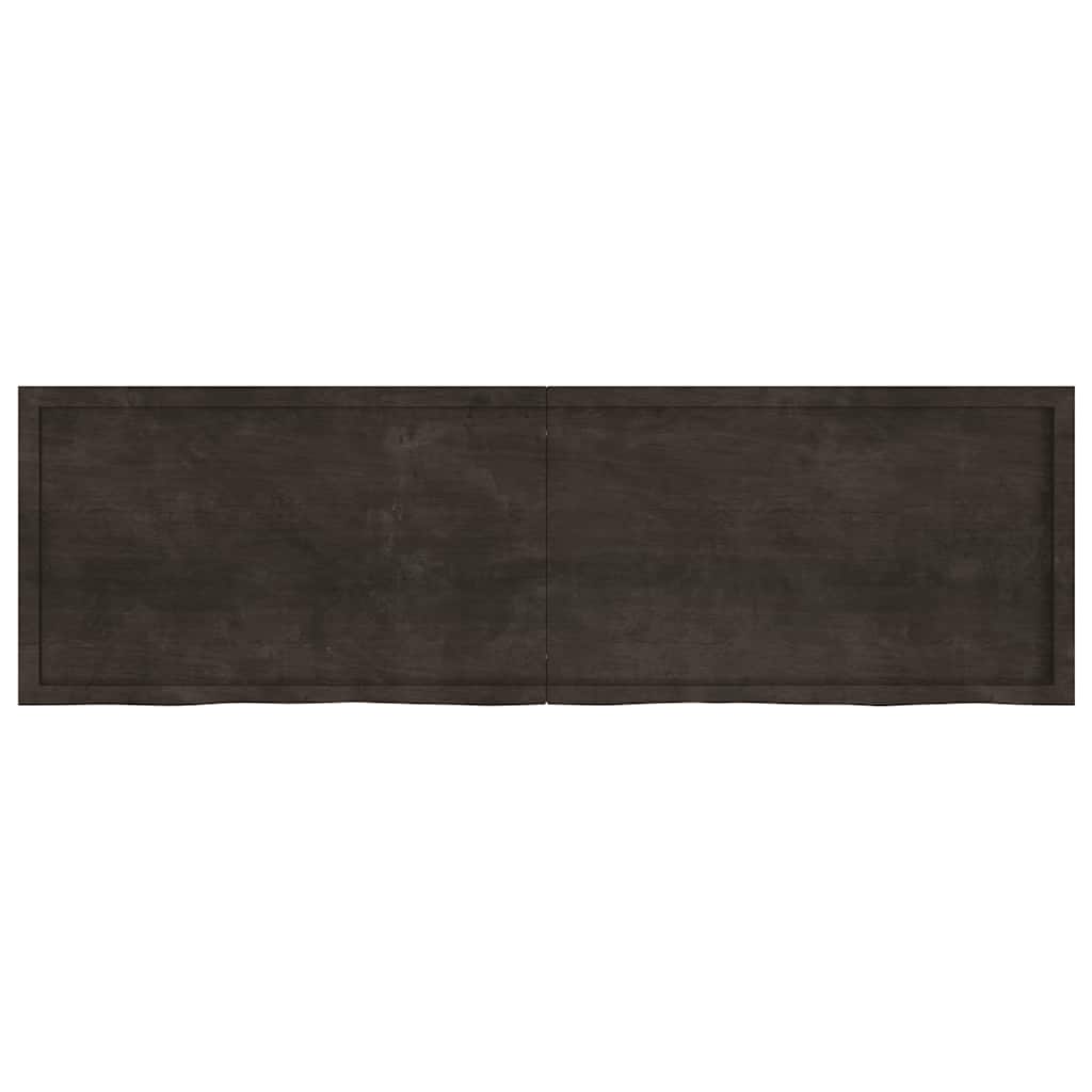 vidaXL Plateau de table Marron foncé 200x60x(2-4) cm Chêne massif