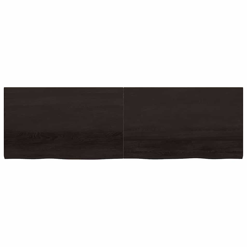 vidaXL Plateau de table Marron foncé 200x60x(2-4) cm Chêne massif