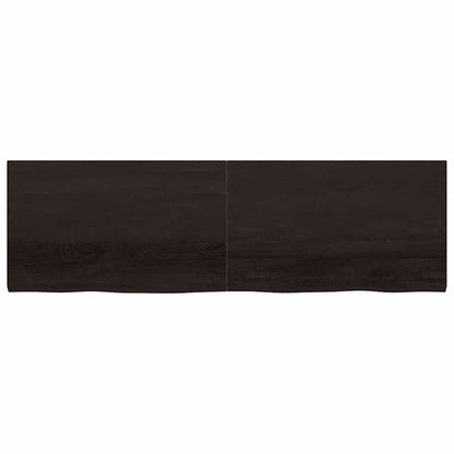 vidaXL Plateau de table Marron foncé 200x60x(2-4) cm Chêne massif