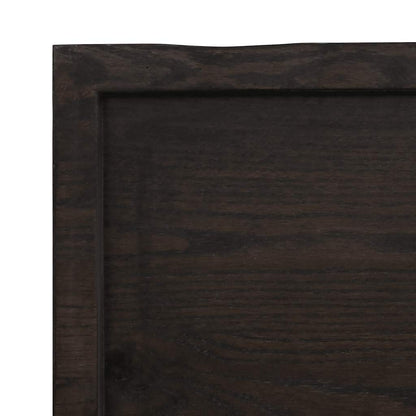 vidaXL Plateau de table Marron foncé 200x60x(2-4) cm Chêne massif
