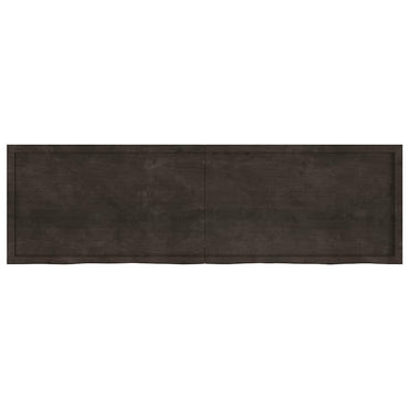 vidaXL Tischplatte Dunkelbraun 200x60x(2-6)cm Massivholz Eiche
