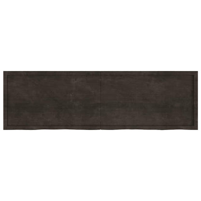 vidaXL Tischplatte Dunkelbraun 200x60x(2-6)cm Massivholz Eiche