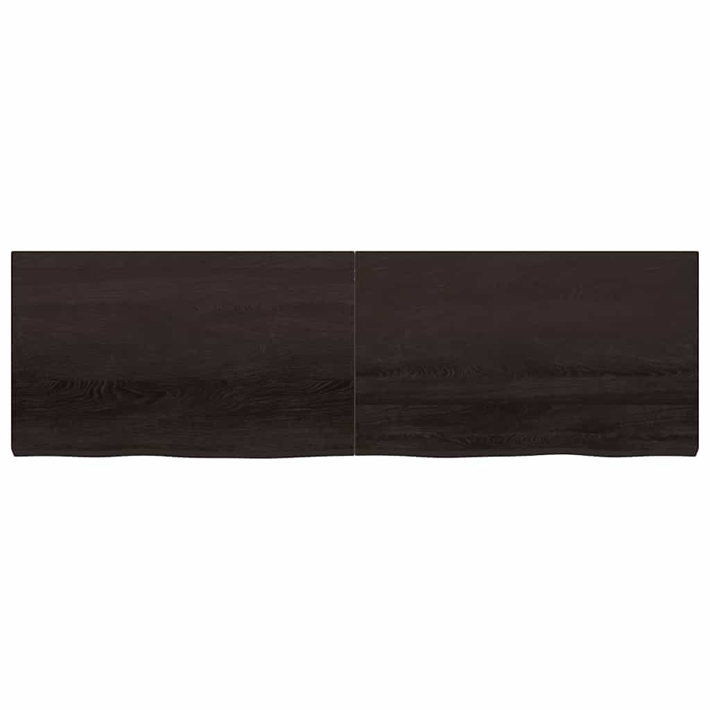 vidaXL Tischplatte Dunkelbraun 200x60x(2-6)cm Massivholz Eiche