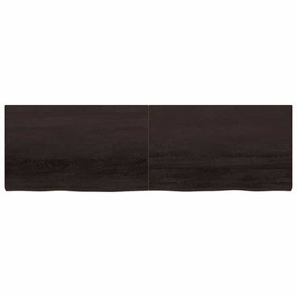 vidaXL Tischplatte Dunkelbraun 200x60x(2-6)cm Massivholz Eiche