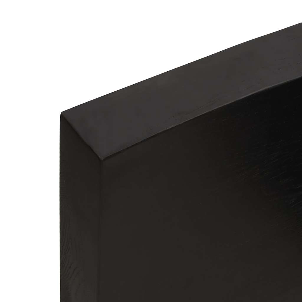 vidaXL Tischplatte Dunkelbraun 200x60x(2-6)cm Massivholz Eiche