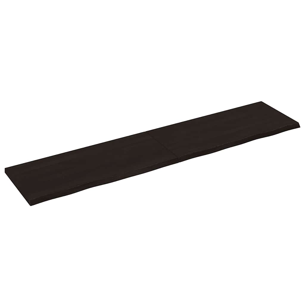 vidaXL Tischplatte Dunkelbraun 220x50x(2-4)cm Massivholz Eiche