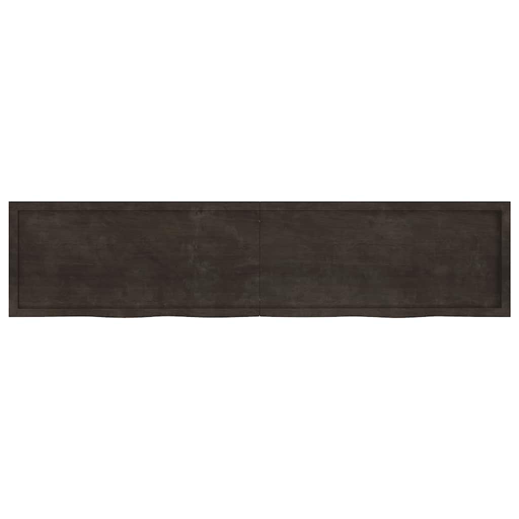 vidaXL Tischplatte Dunkelbraun 220x50x(2-4)cm Massivholz Eiche