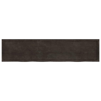 vidaXL Tischplatte Dunkelbraun 220x50x(2-4)cm Massivholz Eiche