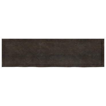vidaXL Plateau de table Marron foncé 220x60x(2-4)cm Chêne massif