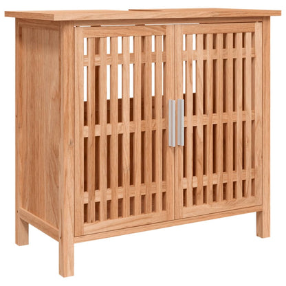 vidaXL 3-tlg. Badmöbel-Set Massivholz Nussbaum
