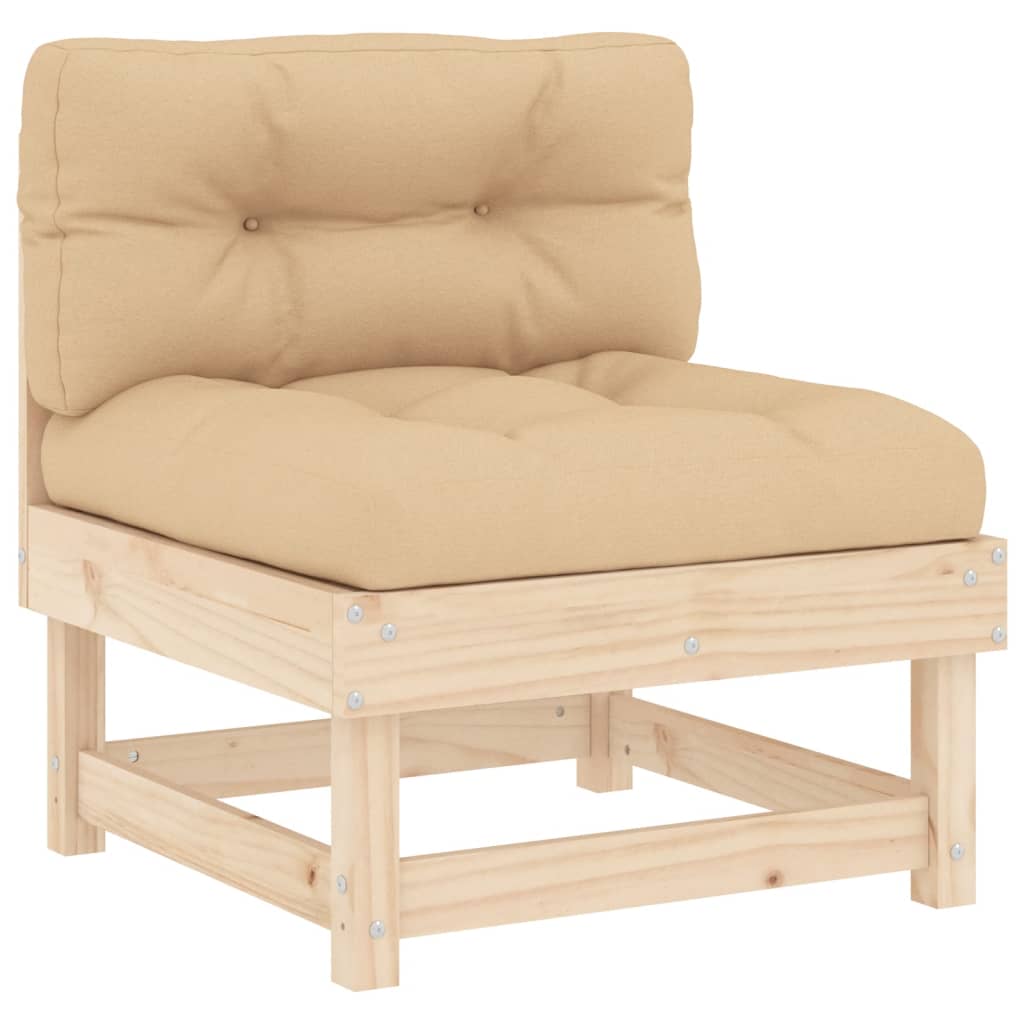 vidaXL 4-tlg. Garten-Lounge-Set mit Kissen Massivholz